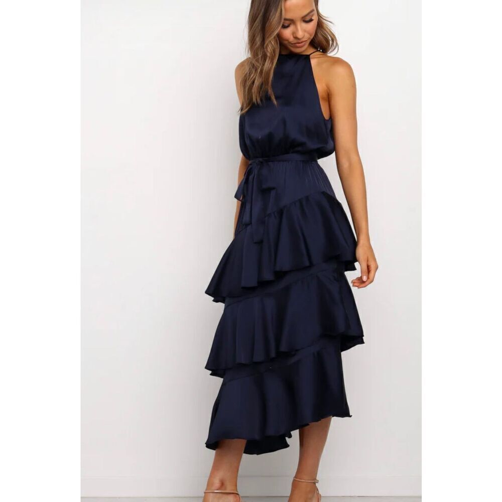 Petal & Pup SEYCHELLE DRESS - NAVY Ruffle Tiered Size 16 Nwot - Picture 9 of 9